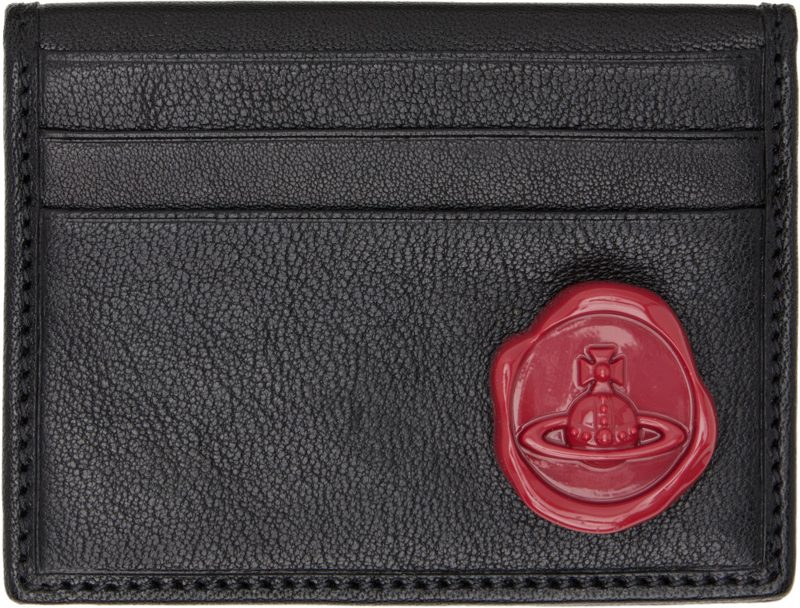 Black Bifold Calfskin Card Holder 262314M163079
