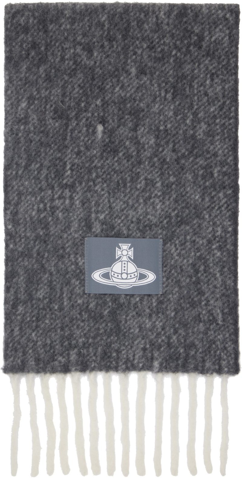 Gray Logo Patch Scarf 262314M150039