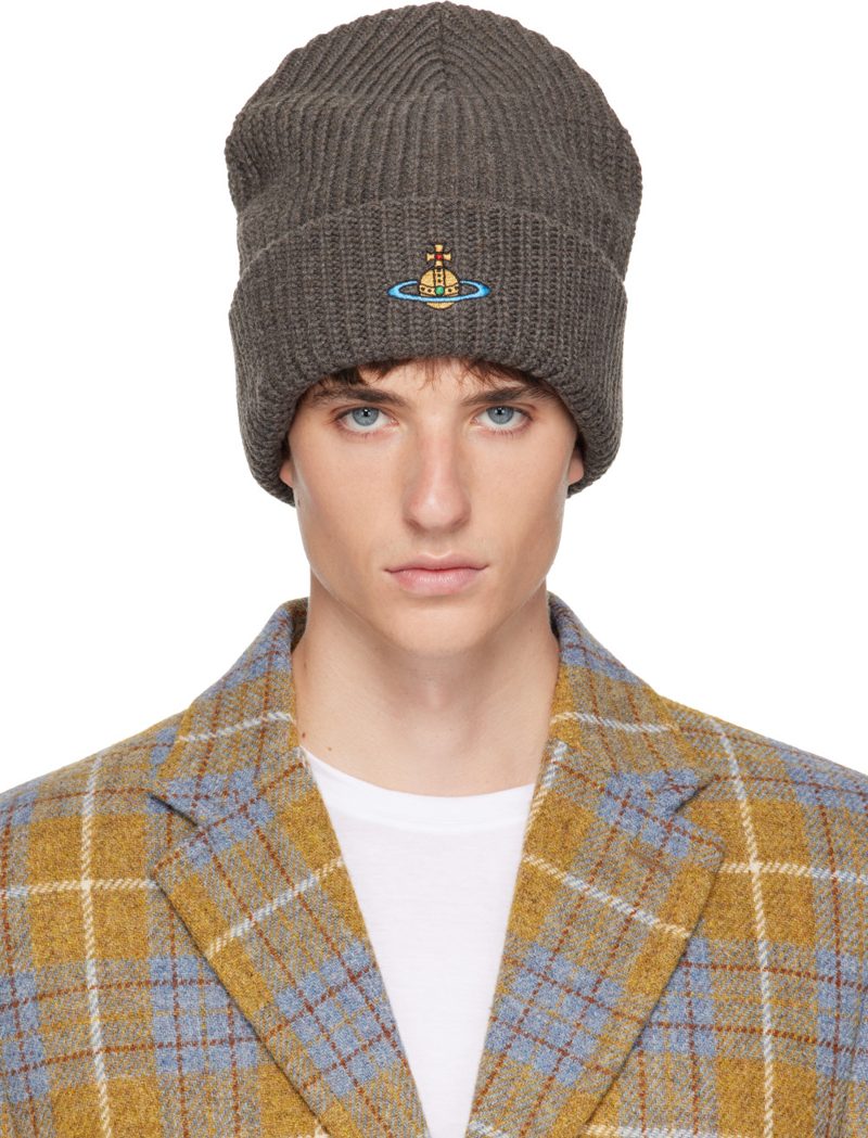 Gray Sporty Beanie 262314M138003