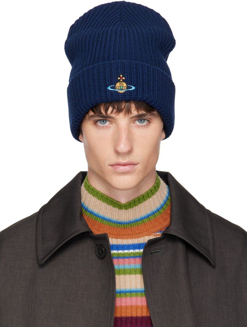 Navy Sporty Beanie 262314M138002