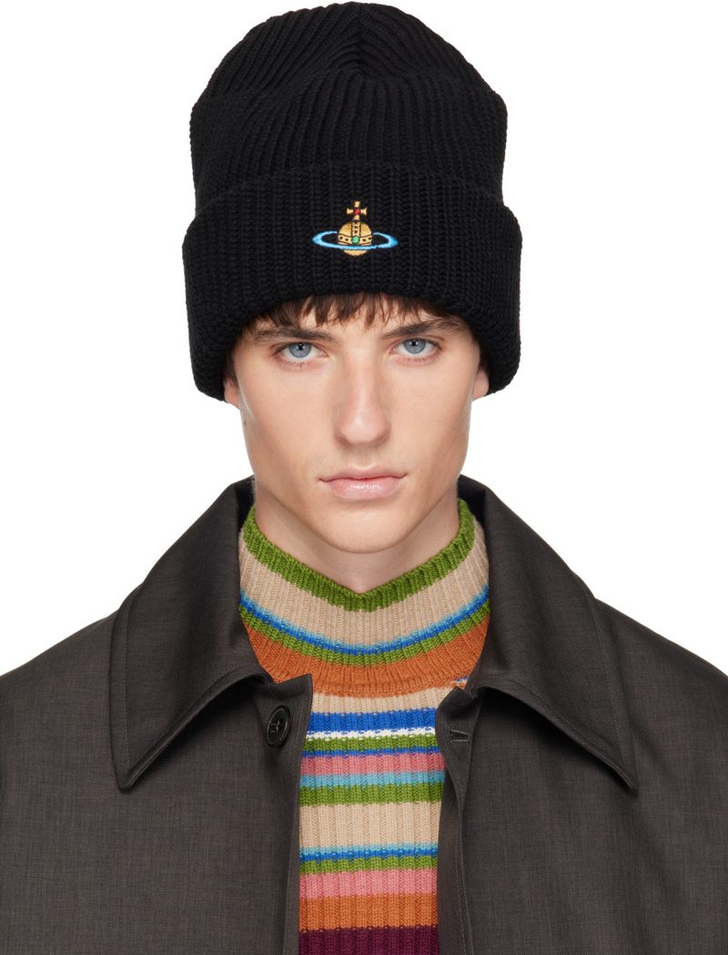Black Sporty Beanie 262314M138004
