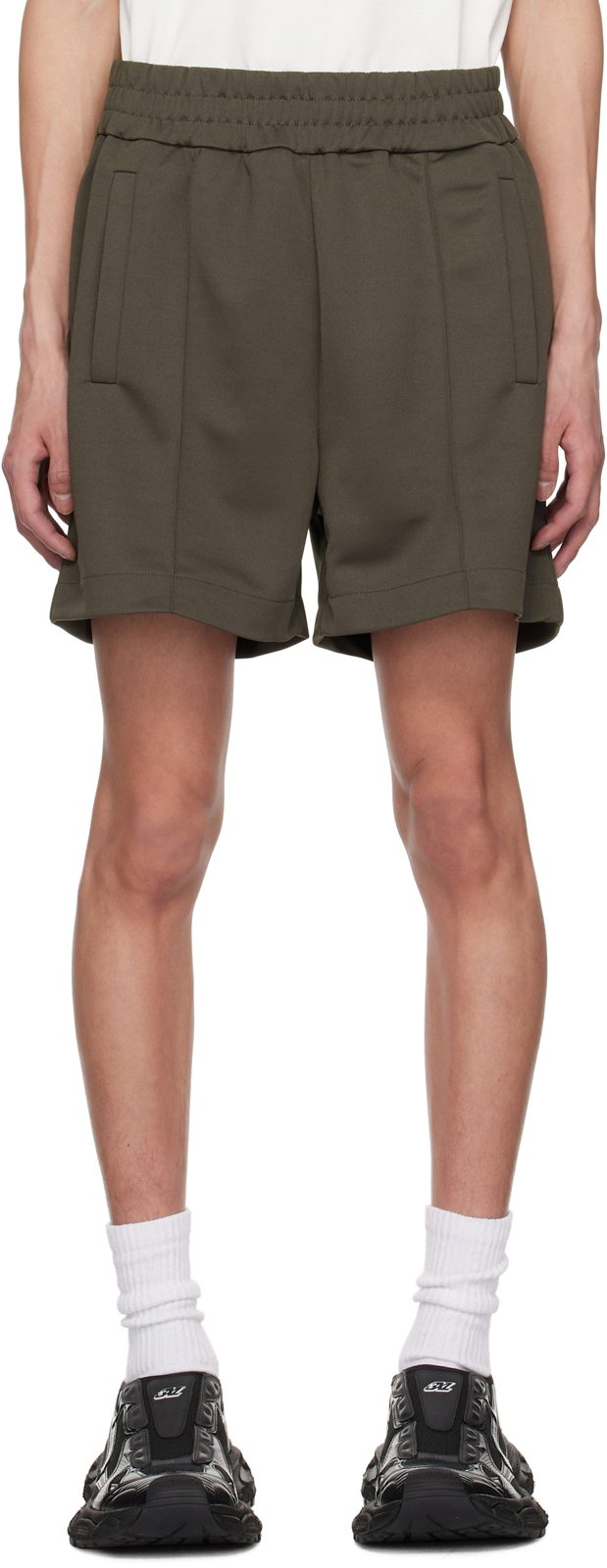 Gray Curved Logo Shorts 251695M193005