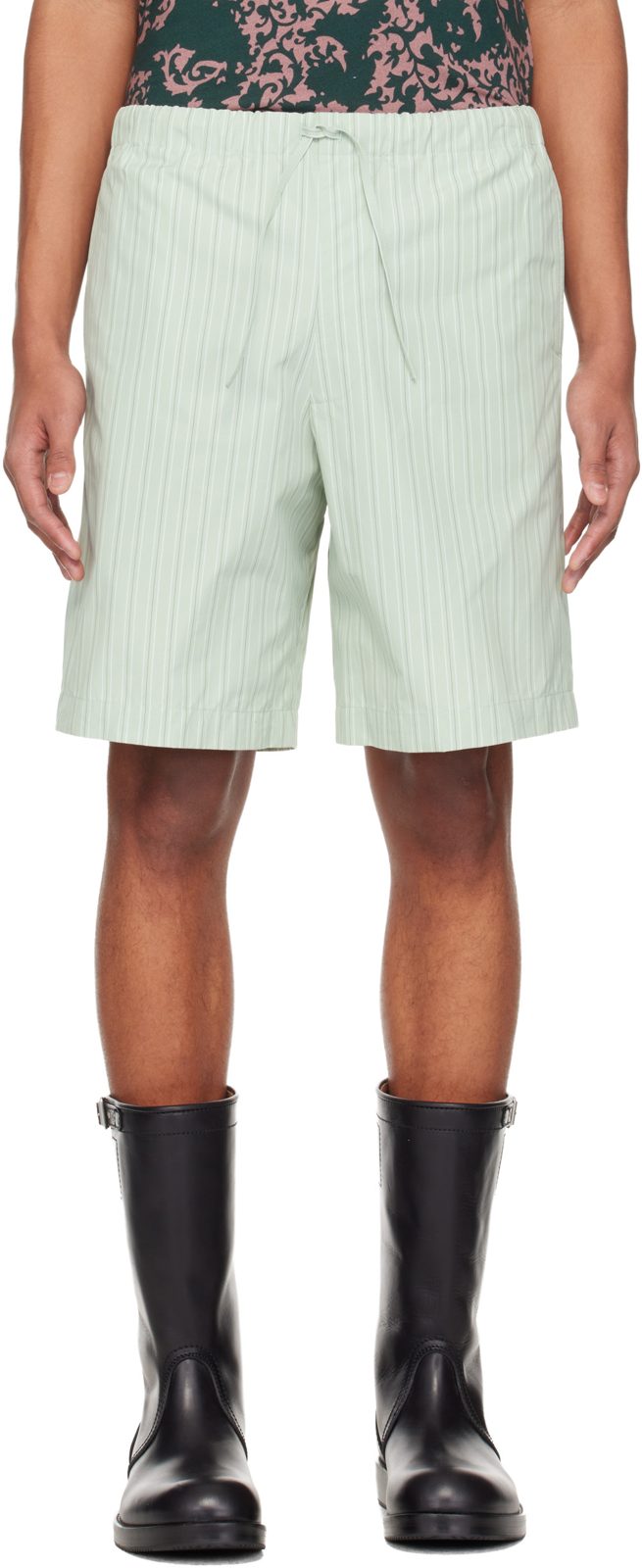 Green Cotton Shorts 261358M193054