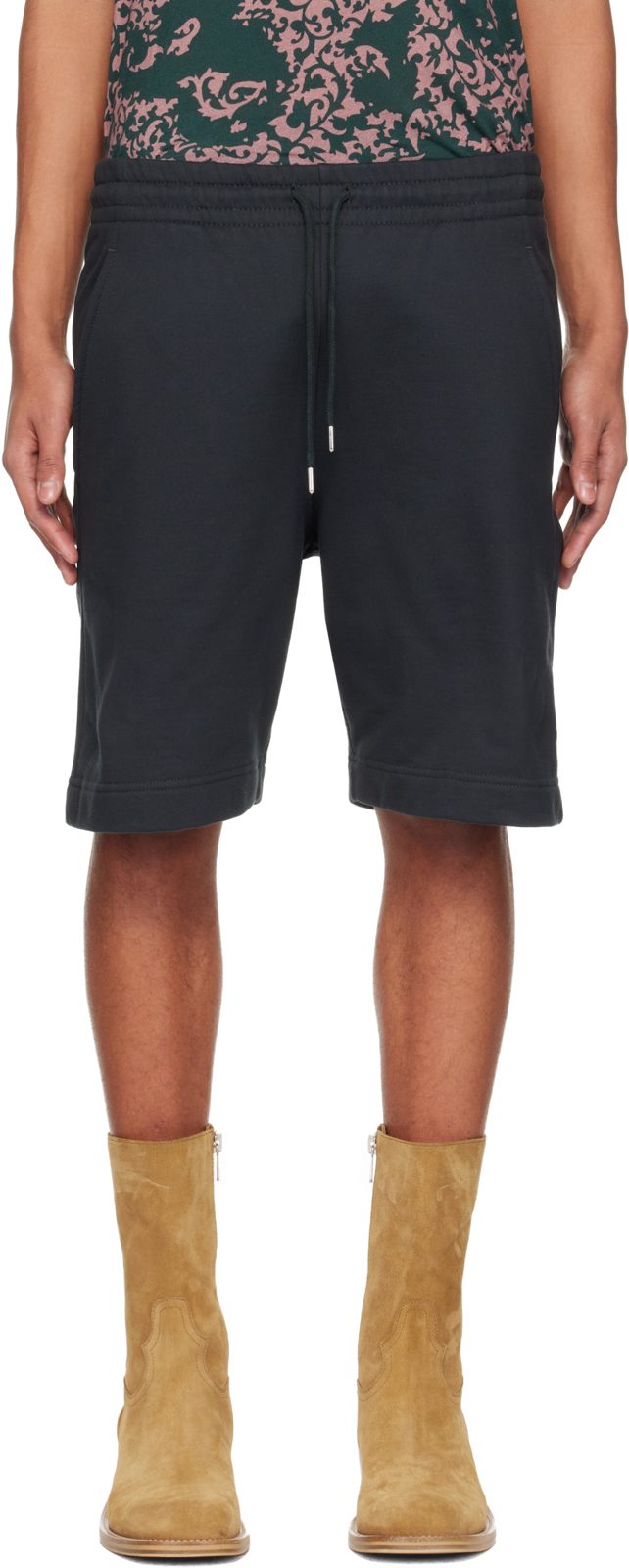 Black Drawstring Shorts 261358M193009