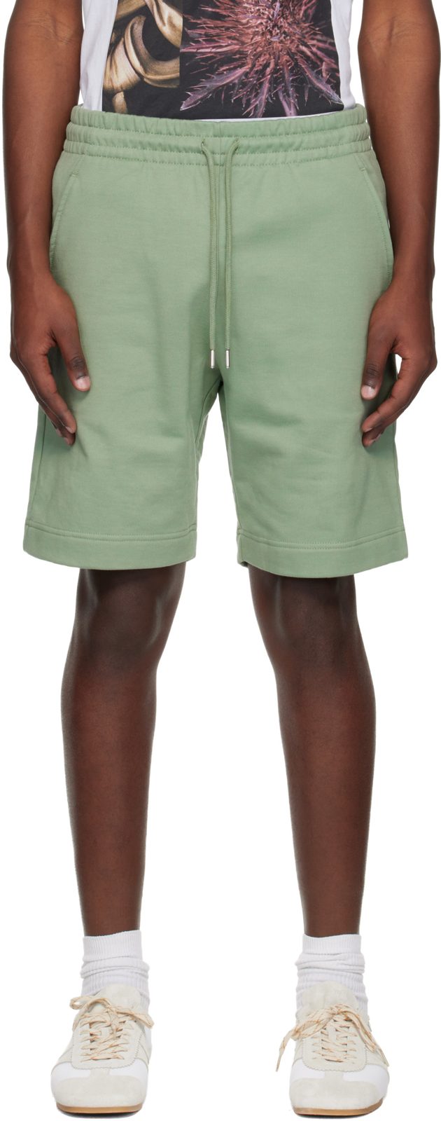 Green Drawstring Shorts 261358M193010