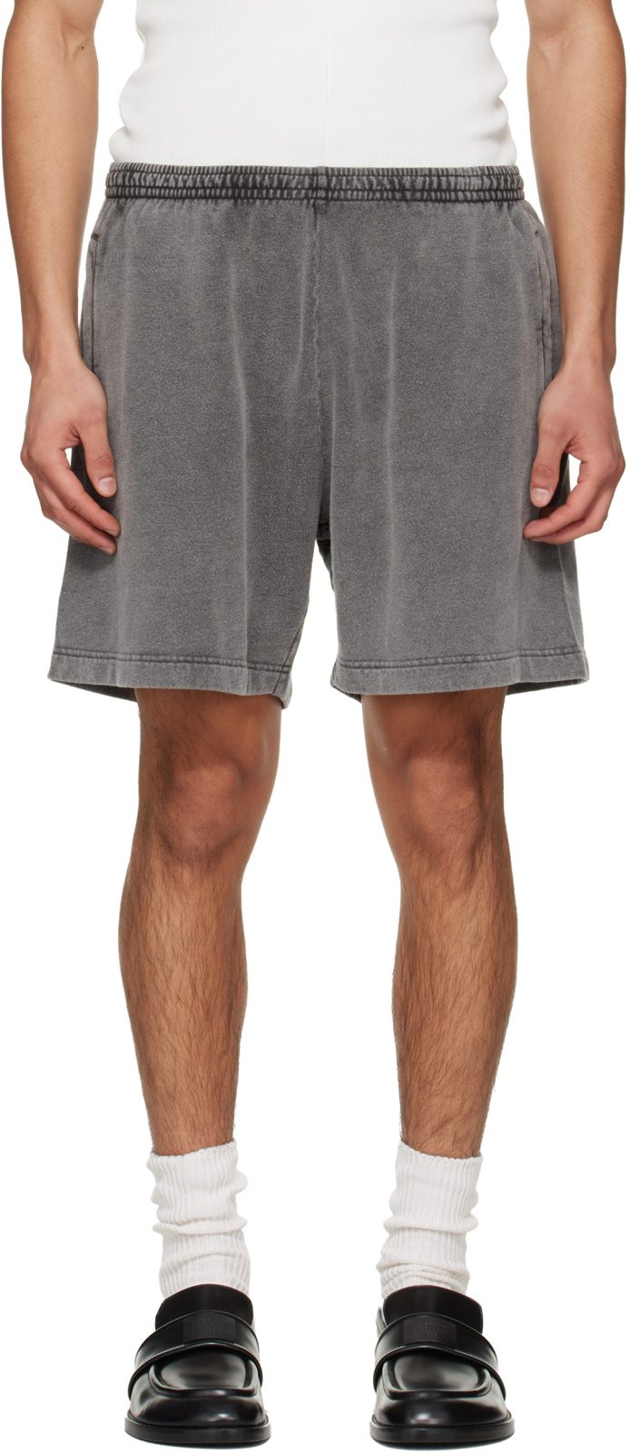 Gray Cotton Shorts 261129M193001