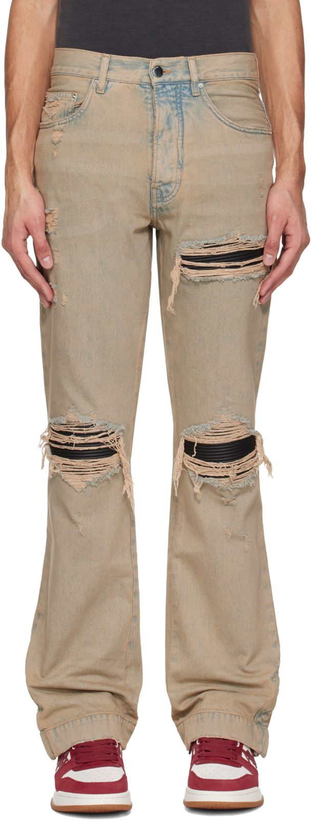 Beige MX1 Straight Flare Jeans 261886M186016