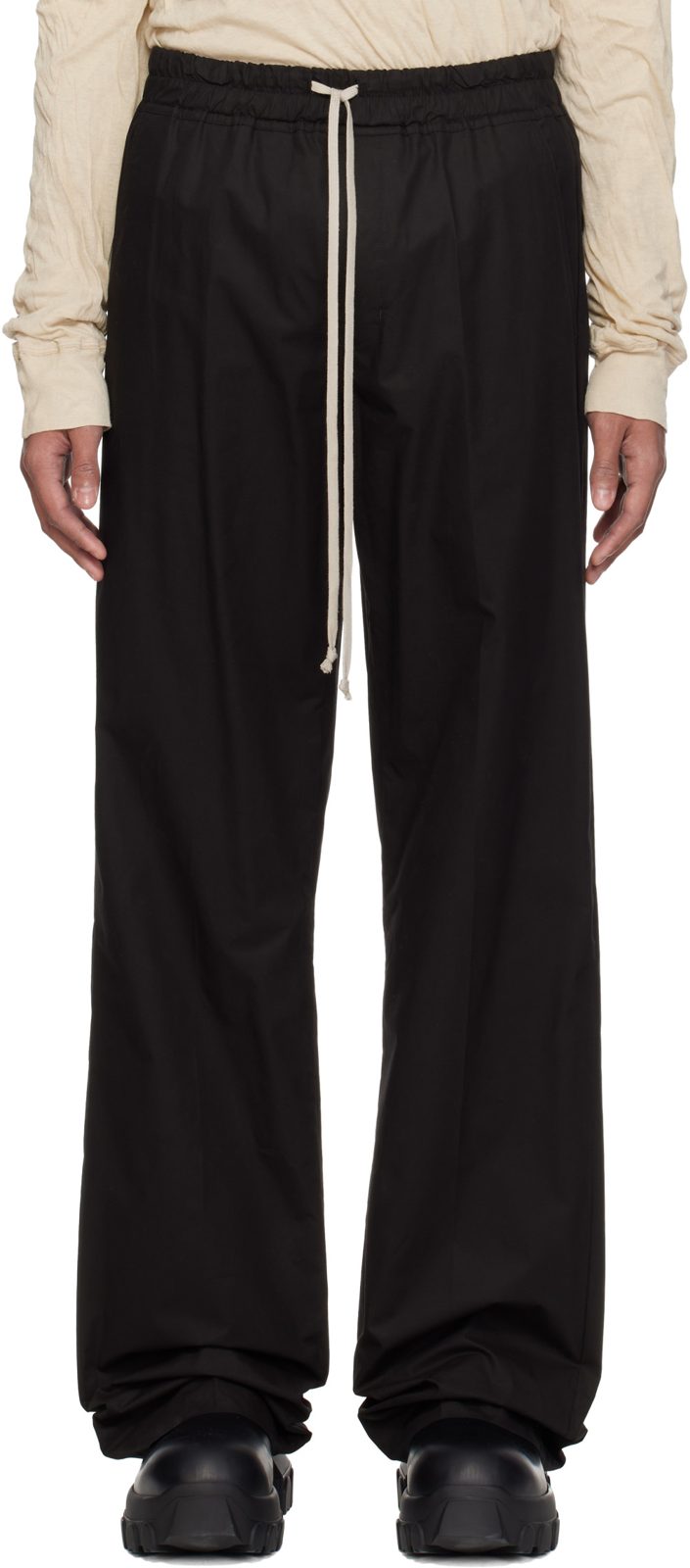 Black Temple Dietrich Drawstring Trousers 261232M191028