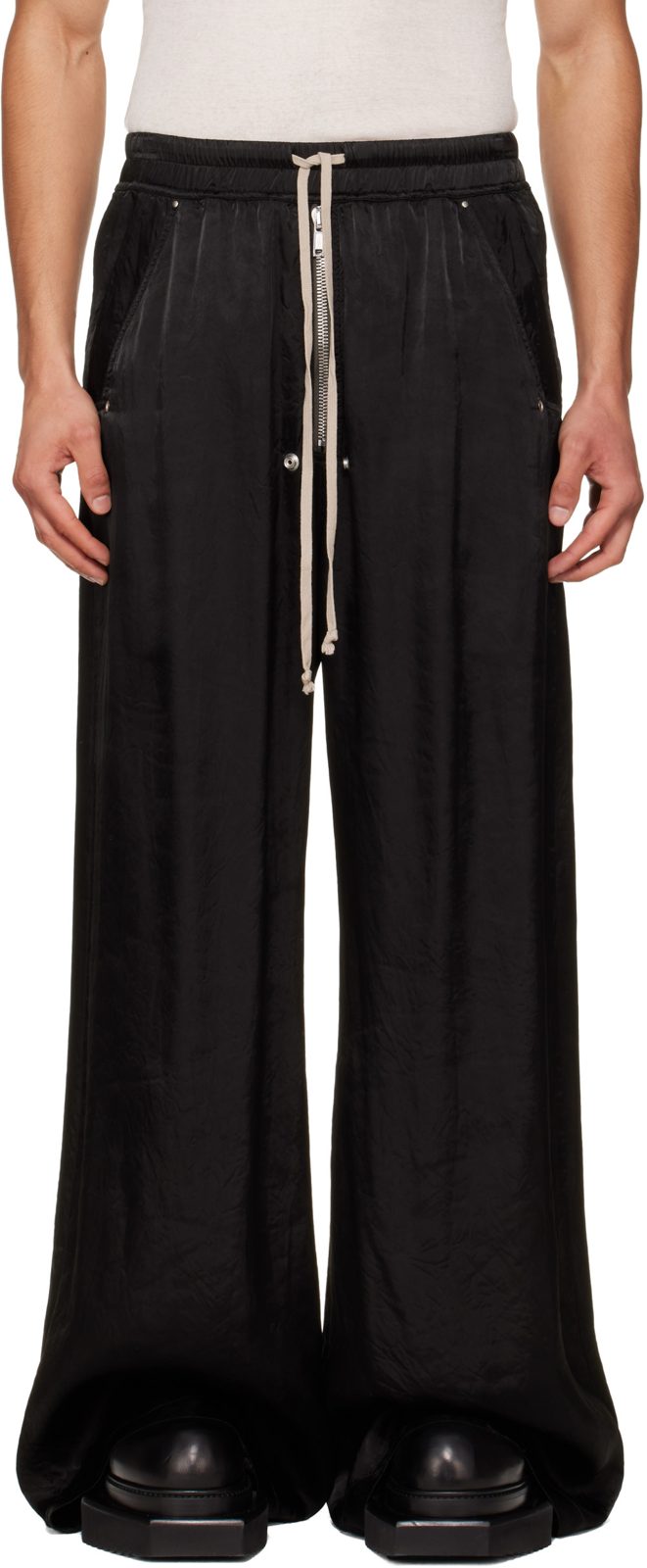 Black Temple Wide Bela Trousers 261232M191016