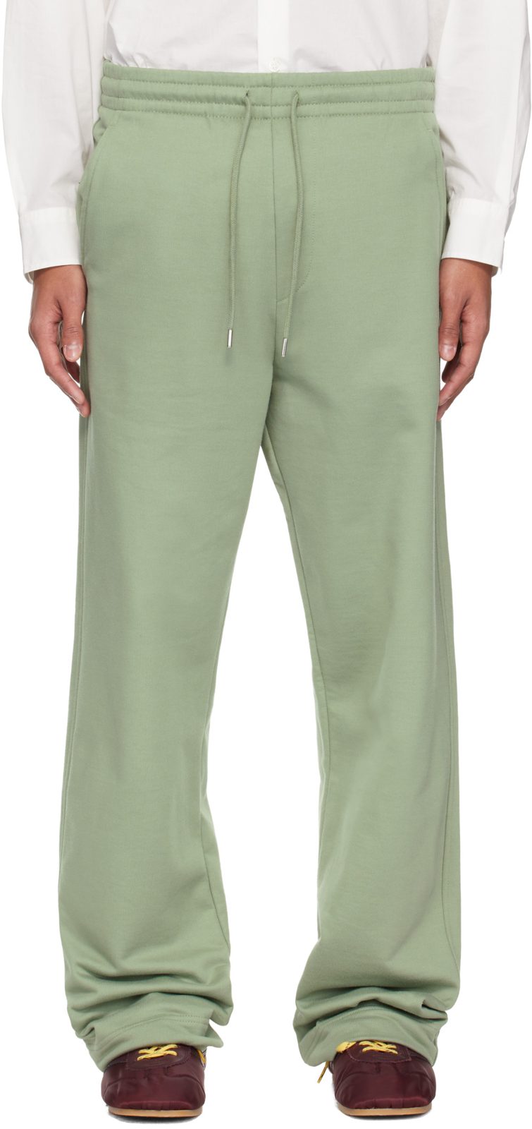 Green Drawstring Sweatpants 261358M190013
