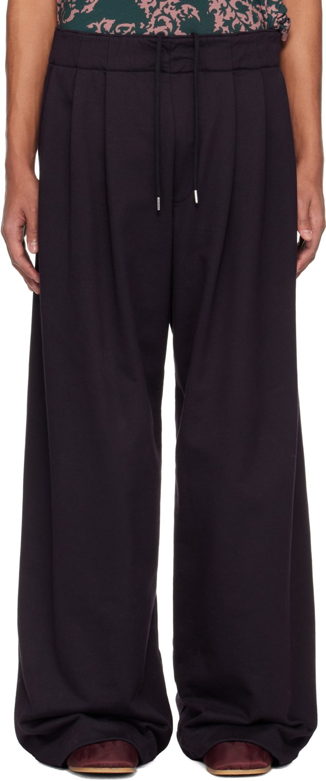 Navy Pleated Sweatpants 261358M190009