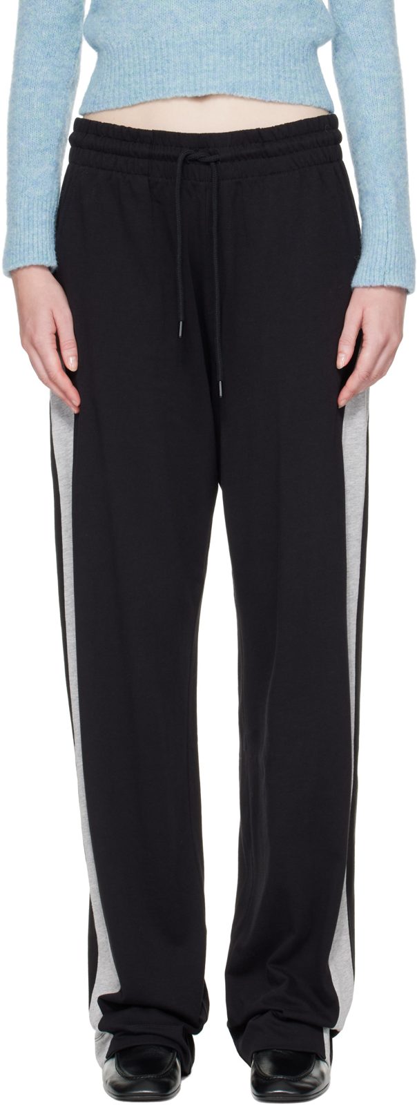 Black Cotton Lounge Pants 262358F086006