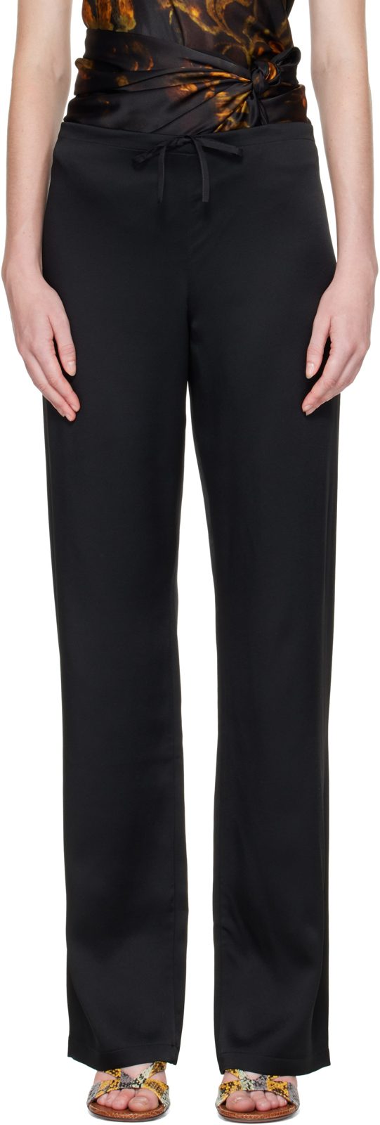 Black Drawstring Trousers 262358F087032