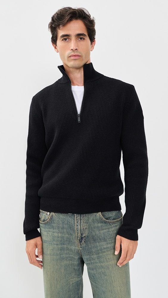 Mckinney 1/4 Zip Sweater_Black