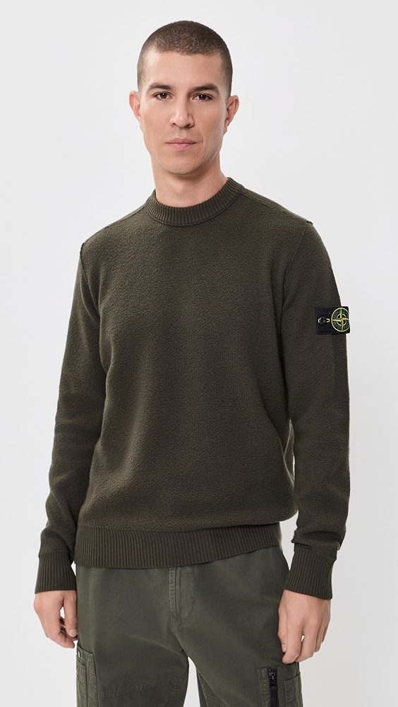 Textured Stitch Crew Neck Sweater_Coal Grey