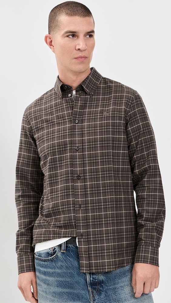 Robert Check Button Down_Sepia Brown IP Check