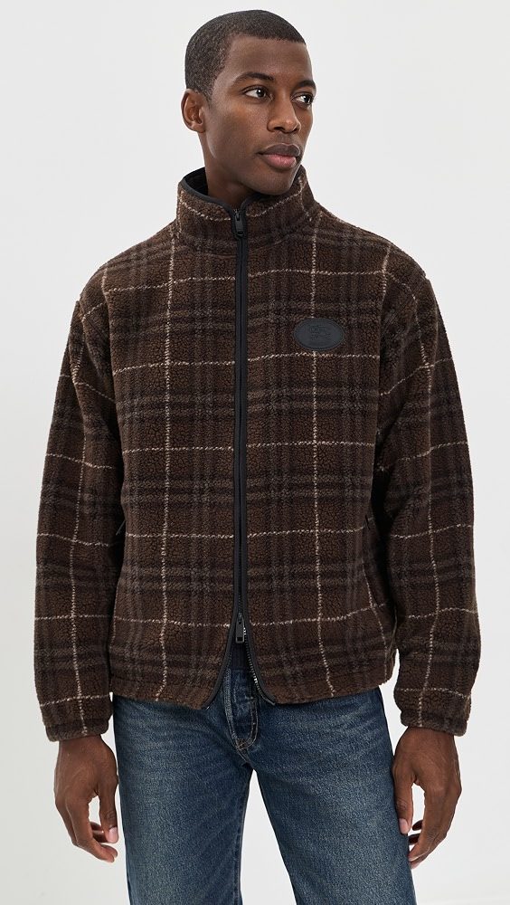 Fairfax Check Fleece Jacket_Sepia Brown Check