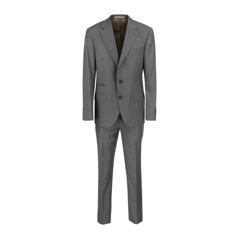 Brunello Cucinelli Medium Grey Wool Tailored Blazer_Grey