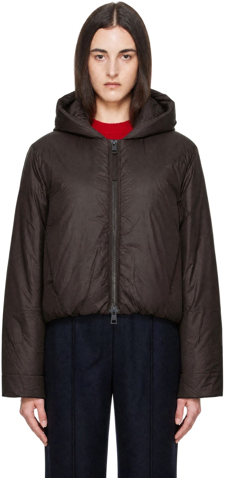 Brown Elba Down Jacket 262014F061017
