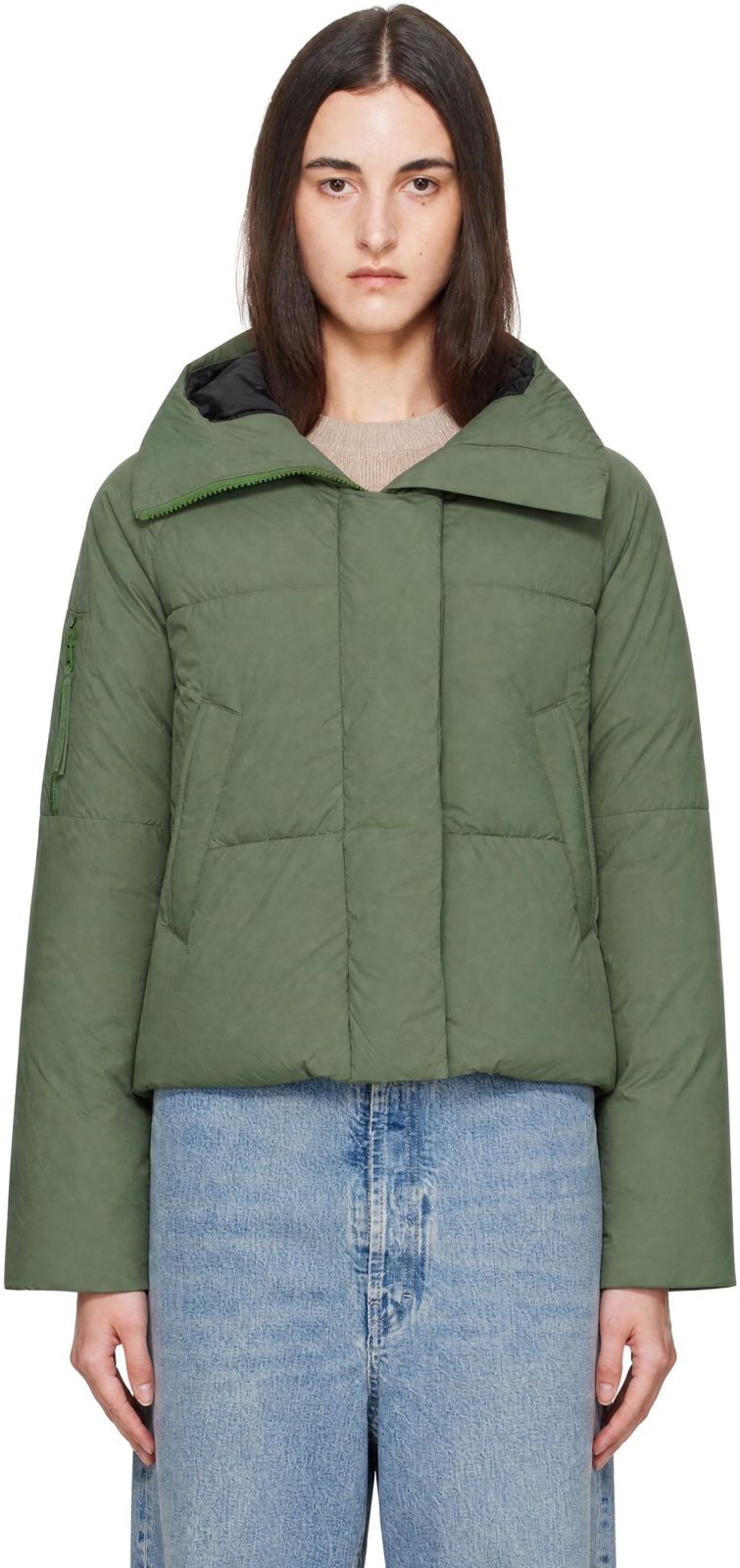 Khaki Chilliwack Puffer Down Jacket 262014F061020
