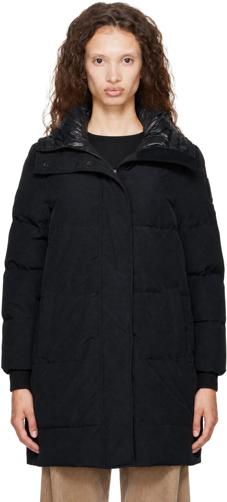 Black Tonal Disc Louise Down Parka 262014F061005