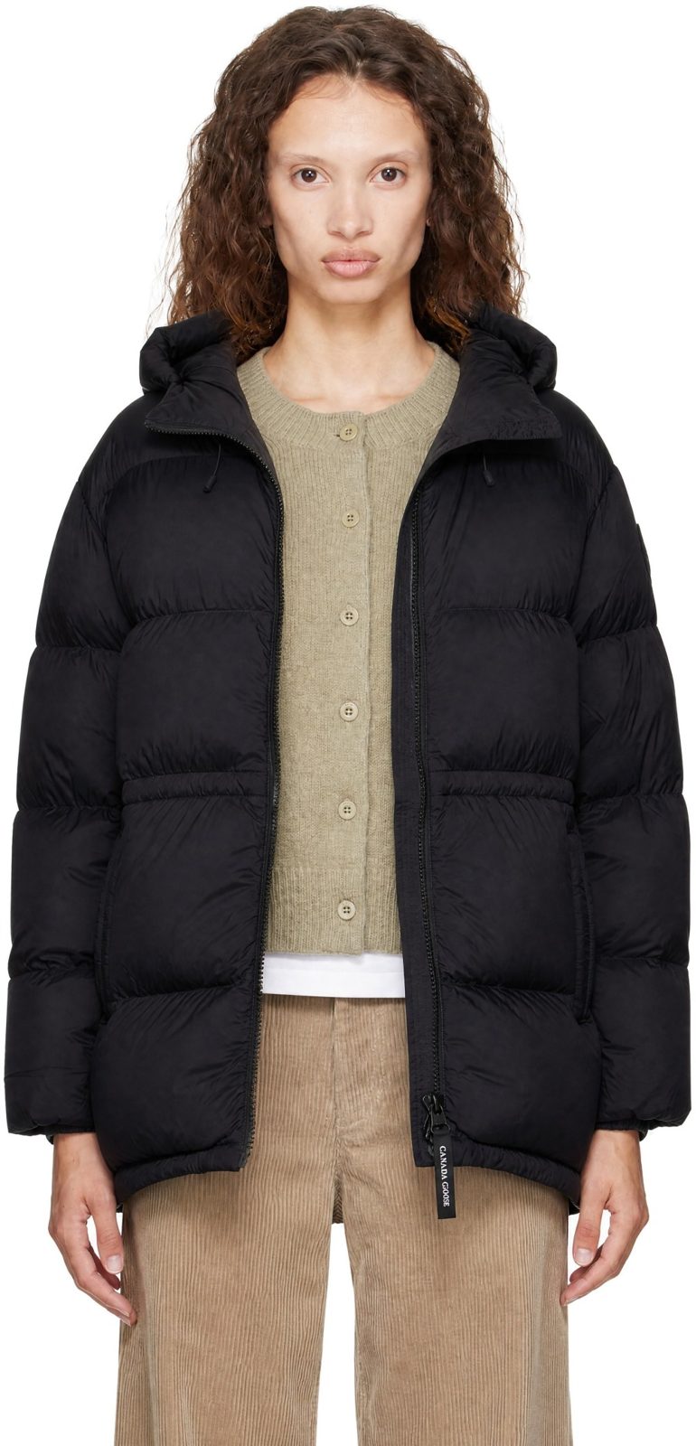 Black Fallon Puffer Down Coat 262014F061016