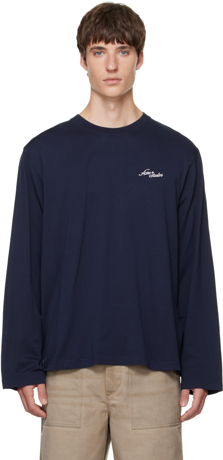 Navy Jersey Logo T-shirt 262129M213051