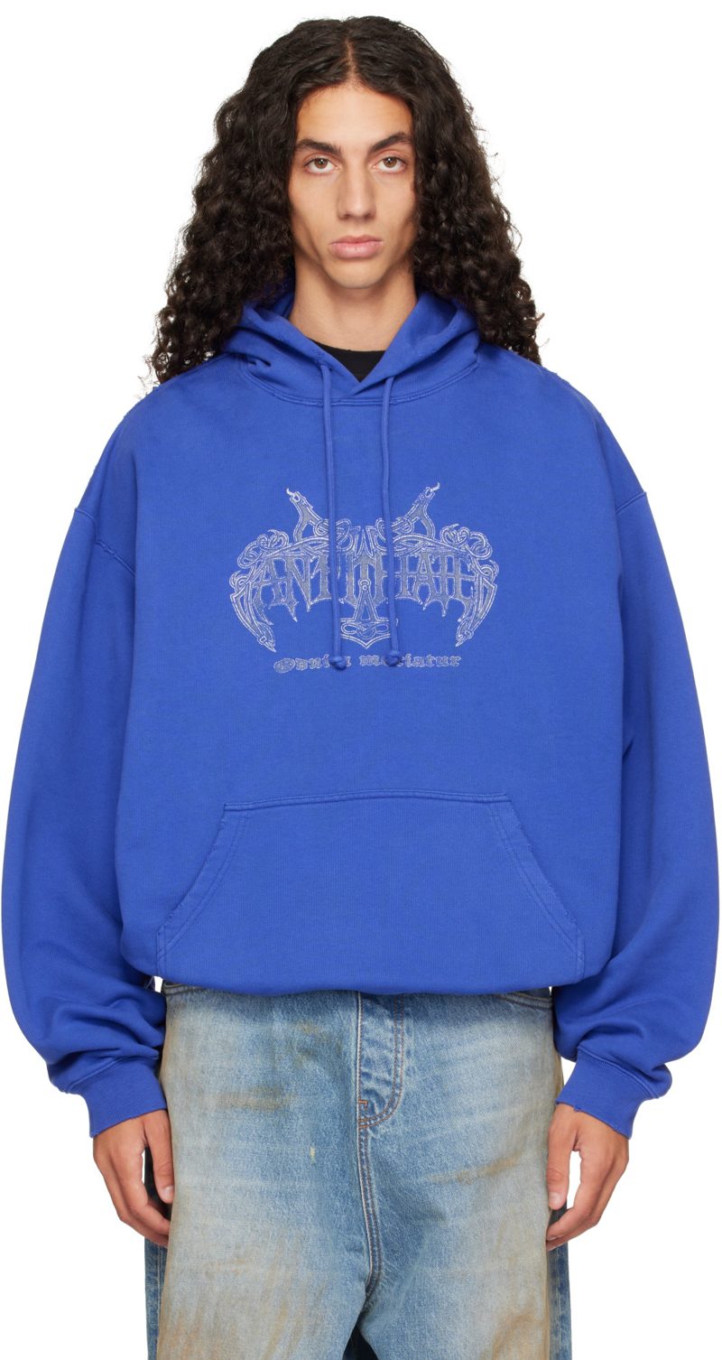 Blue Antihate Oversized Hoodie 262669M202011