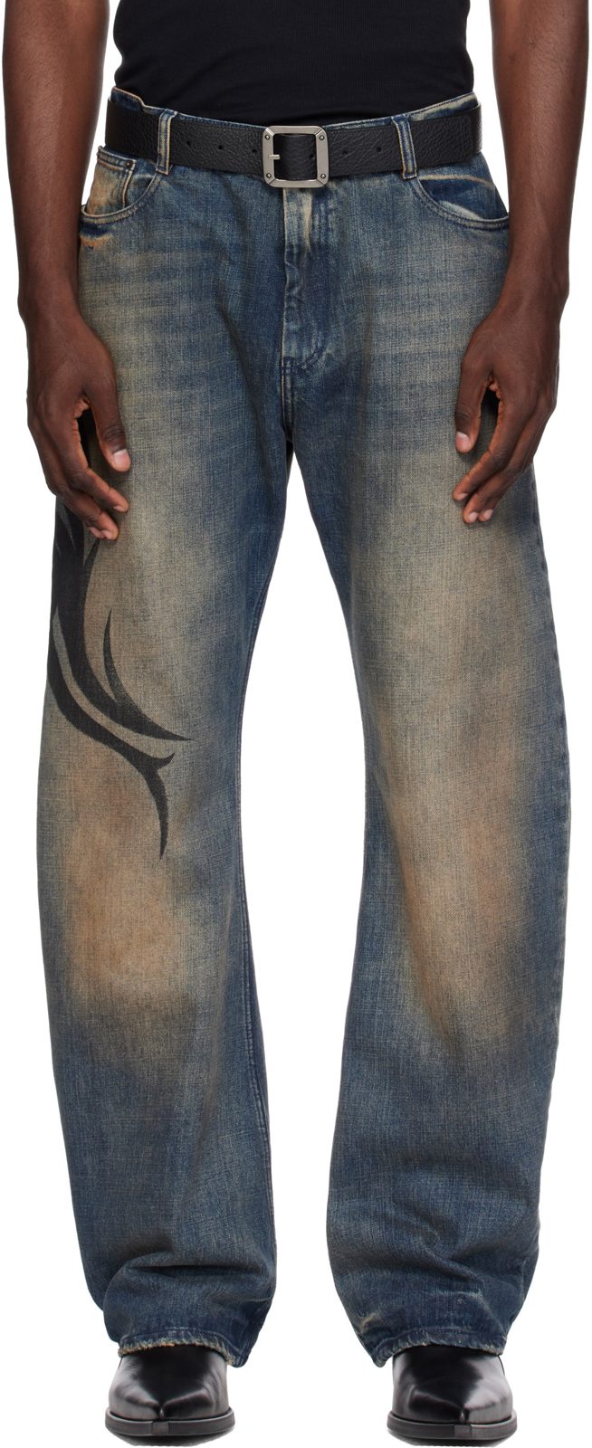 Blue Graffiti O-Leg Jeans 262669M186004