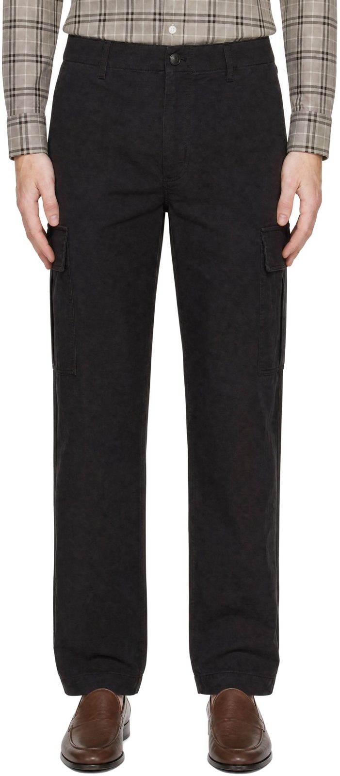 Black Cotton Cargo Pants 262376M188000