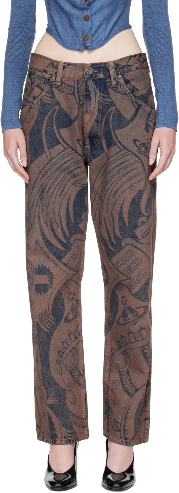 Blue & Brown Ranch Jeans 262314F069001