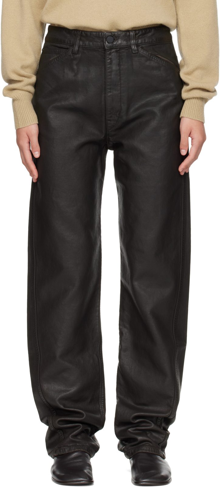 Brown Five Pockets Twisted Jeans 262646F087005