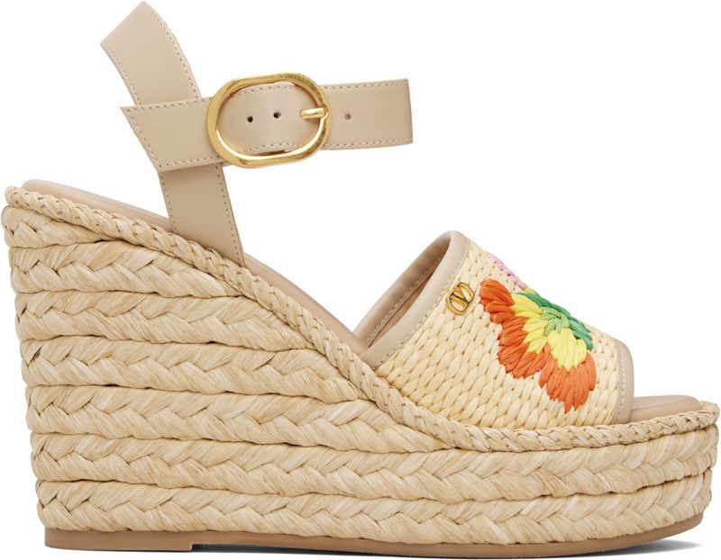 Garavani Beige Wedge Espadrillas Sandals 252807F125002