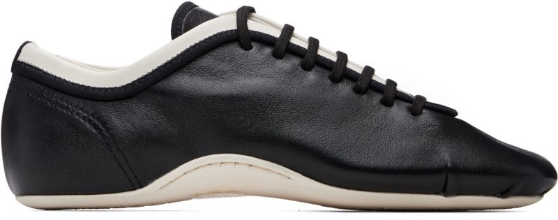 Black Leather Ballerina Sneakers 262358F128006