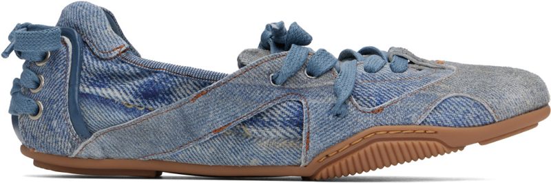 Blue Trompe LOeil Denim Sneakers 262129F128006