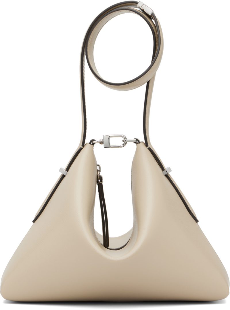 TOTEME Taupe Bevel Leather Wristlet Clutch 252771F044006