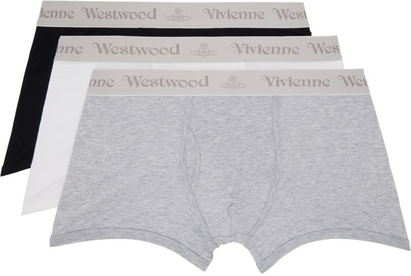 Three-Pack Multicolor Cotton Boxer Briefs 262314M216001