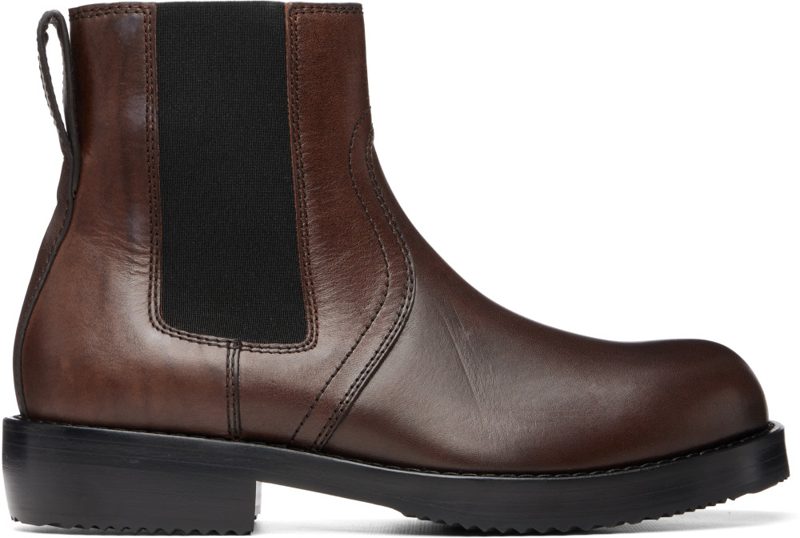 Brown Leather Chelsea Boots 262358M223001