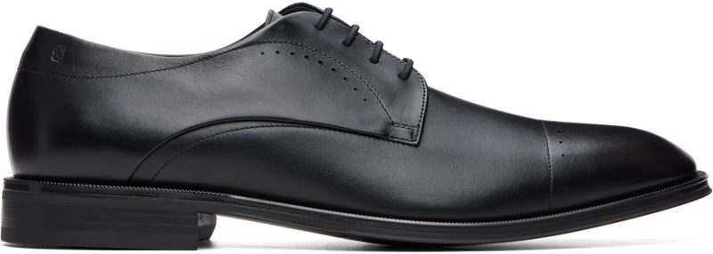 Black Buffed Leather Derbys 262085M225002