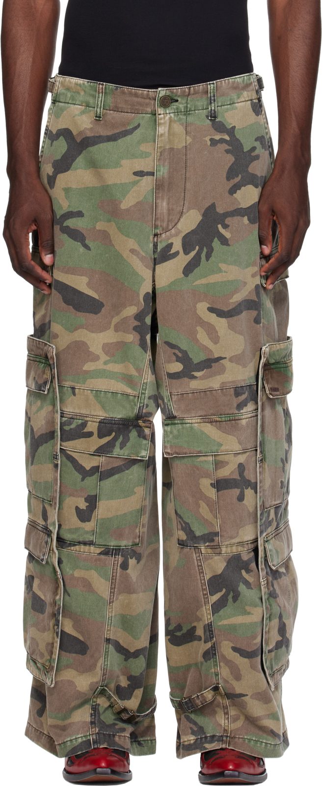 Khaki Merged Cargo Pants 262669M188002
