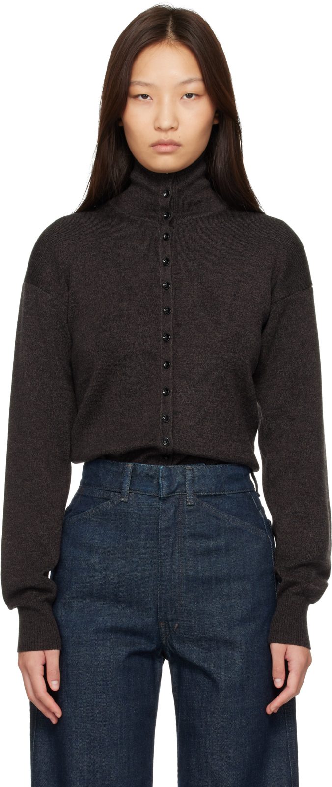 Black Buttoned Cardigan 262646F095000