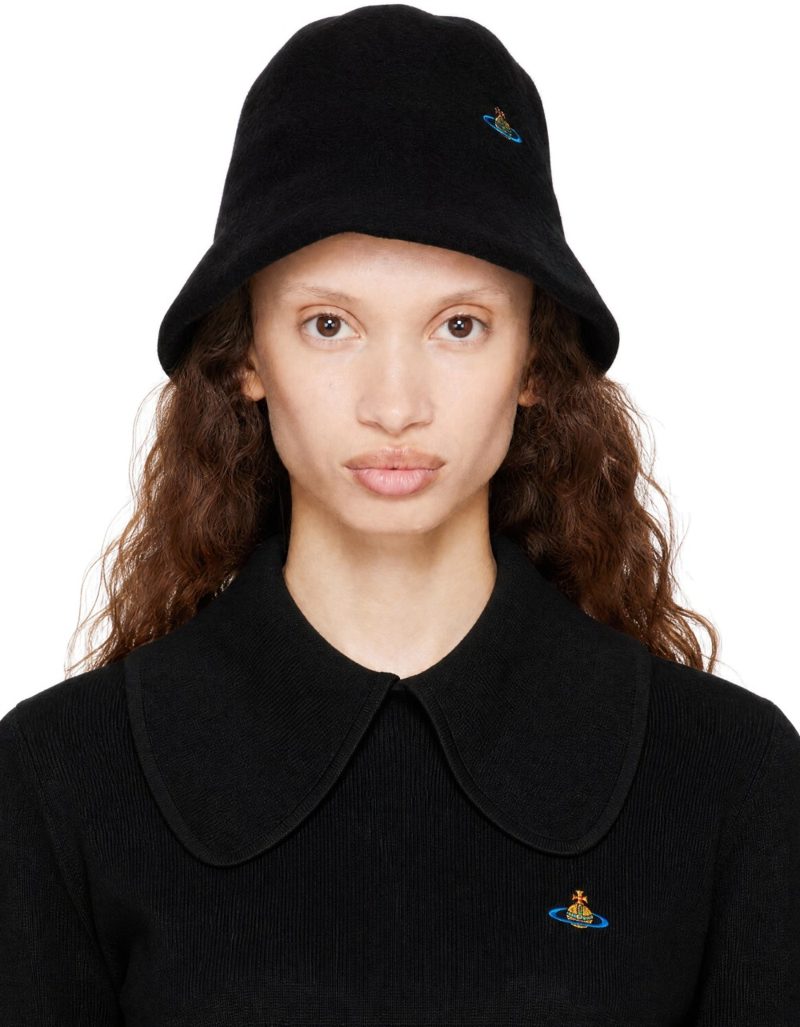 Black Basque Cloche Hat 262314F016002