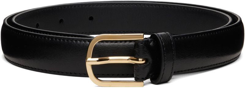 TOTEME Black Slim Leather Belt 262771F001003