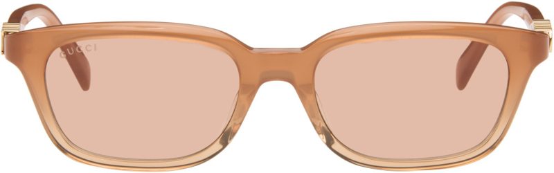 Brown Rectangular-Frame Sunglasses 262451F005073