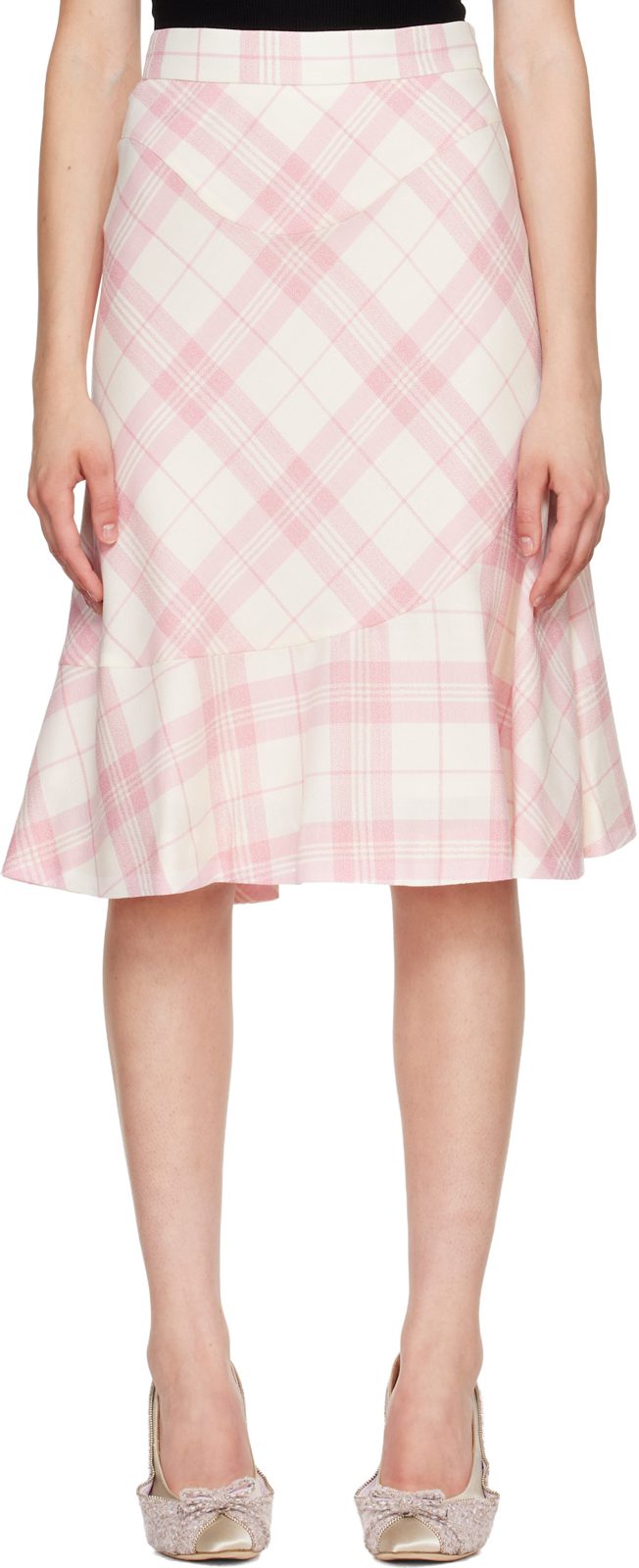 Pink & [오프화이트] Adder Midi Skirt 262314F092000