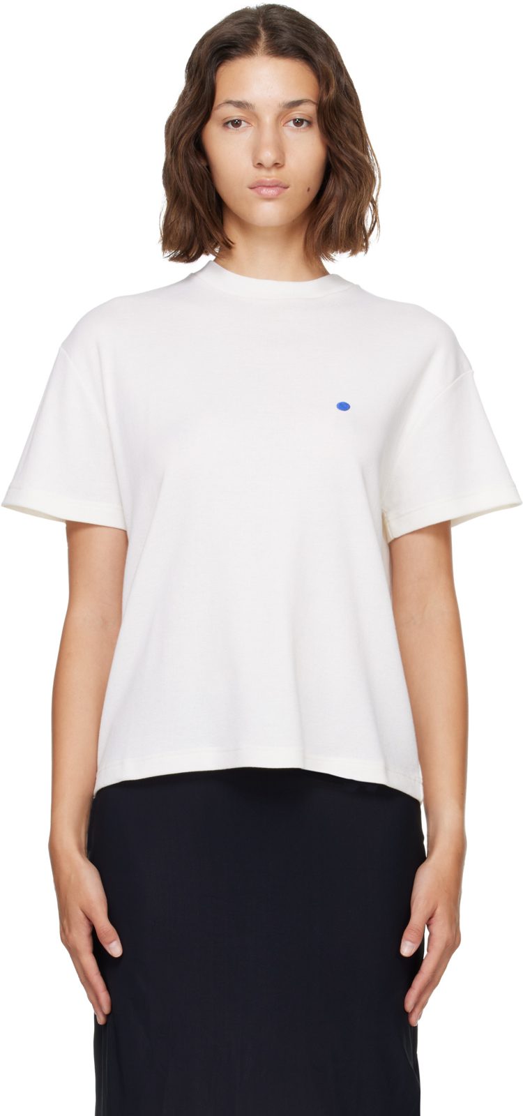 White Cotton Cashmere T-shirt 262249F110020
