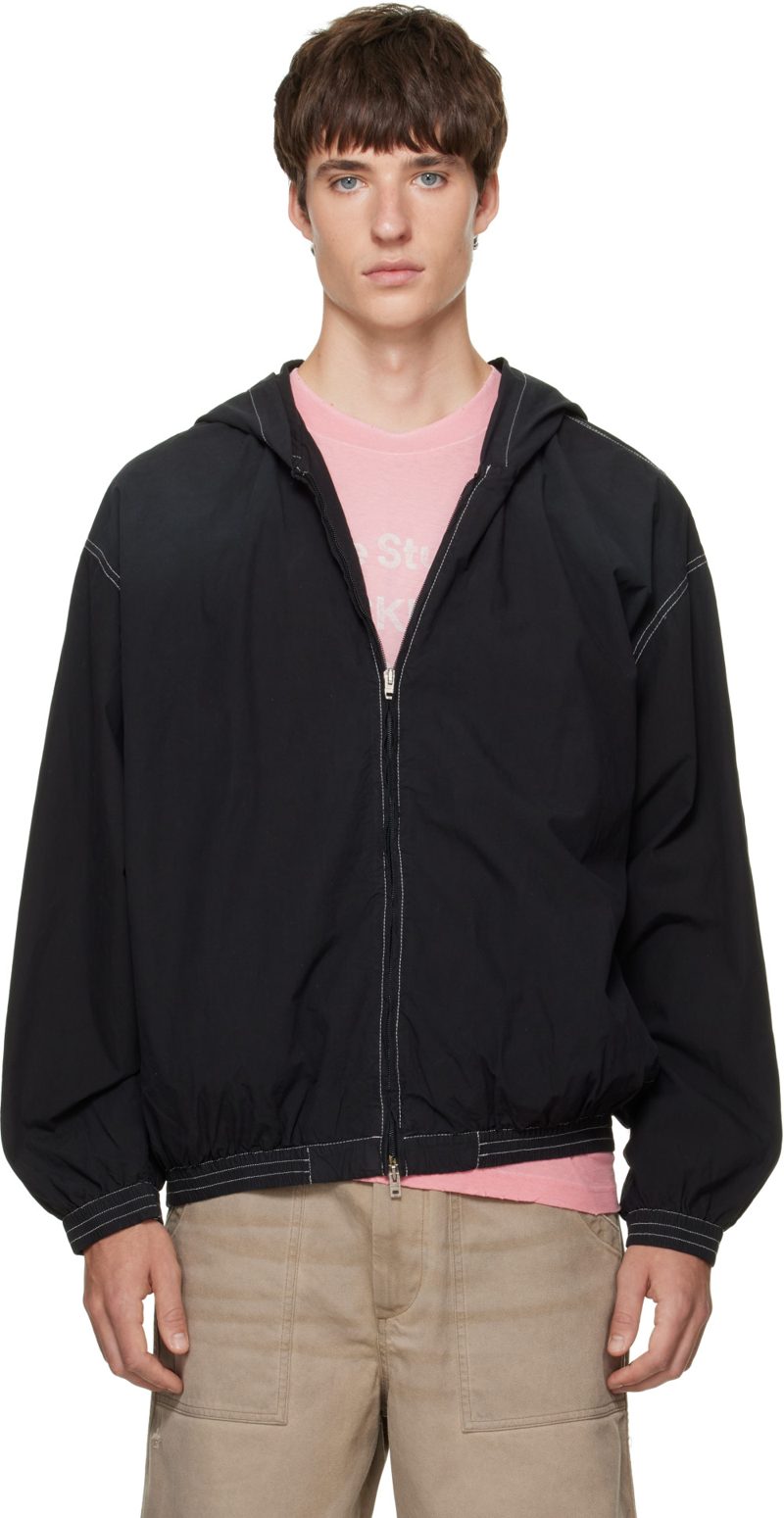 Black Hooded Logo Jacket 262129M180009