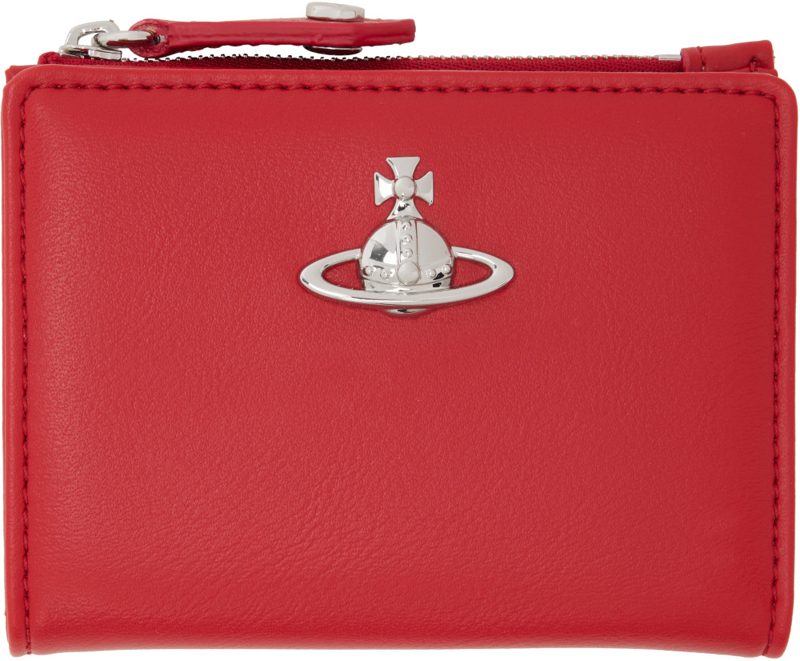 Red Slim Flap Card Holder 262314M163094