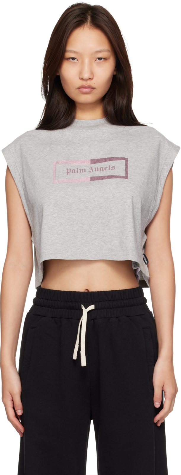 Gray Studded Box Logo Tank Top 262695F110002