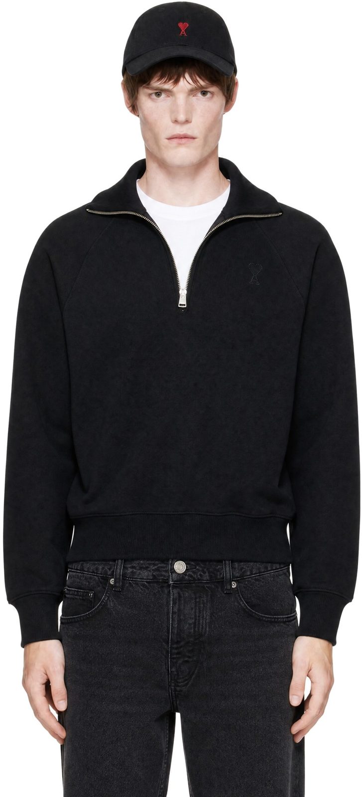 Black Tonal EM[보스]ED Ami de Coeur Sweatshirt 262482M202006